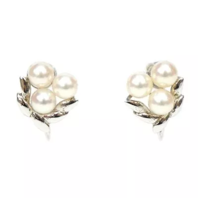 Mikimoto Pearl Earrings K18 Yellow Gold Ladies • $196.02