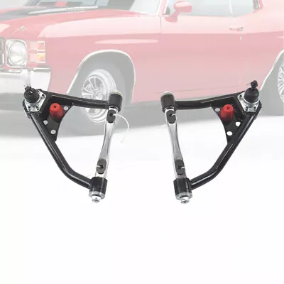 Front Upper Tubular Control Arms Fit Camaro Firebird 67-69 Nova 68-74 Black • $144.88