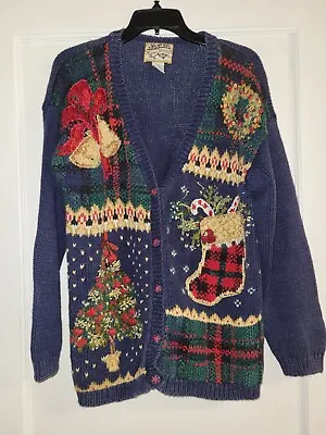 Vintage Heirloom Collectibles Womens Chirstmas Cardigan Sweater Size M • $28