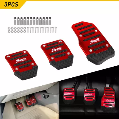 3Pcs Aluminum Non-slip Gas Brake Pedals Pad Cover Set For Manual Car Universal • $10.99