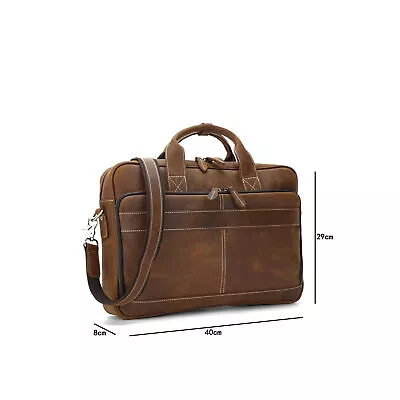 Handcrafted Horse Leather Men's Shoulder Bag | Laptop Briefcase | Portable • $126.29