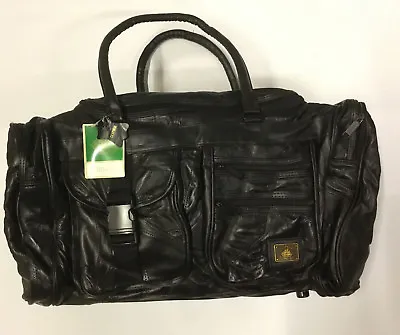 $45 • Buy Pioneer Express Black Leather Duffle, Overnight, Carry On, Gym 23  Bag - L224