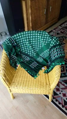 £16.99 • Buy Original Hirbawi Made In Palestine Kufiya Keffiyeh Scarf Shemagh Green/White