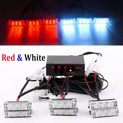 6x 3 LED White/Red Strobe Lights Bar Deck Dash Grill Car Truck • $16.85