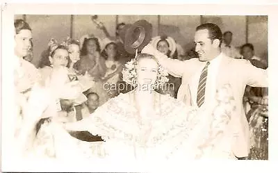 Lovely Costume Girl Handsome Man Dancing Spanish Dancers Crowd Vtg 1940s Photo • £21.19