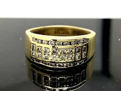 Wedding Band 14k Yellow Gold Ring Diamond 0.30ctw Estate Jewelry Unisex Size 9 • $593.97