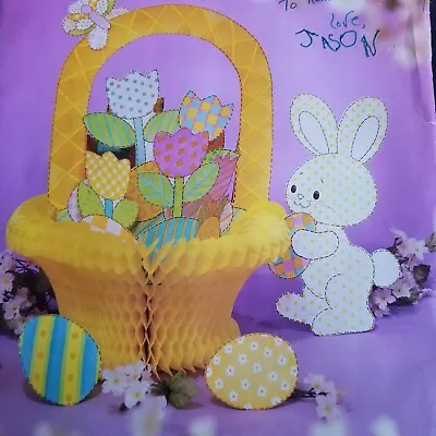 Vintage Easter Honeycomb Decoration American Greetings Bunny Basket Eggs Sealed • $14.50