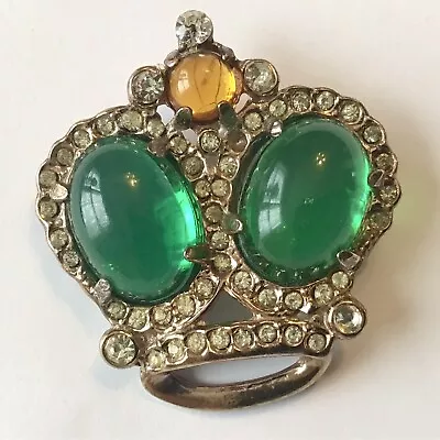 Vintage Crown Trifari Jelly Belly Coronation Crown Brooch • $125