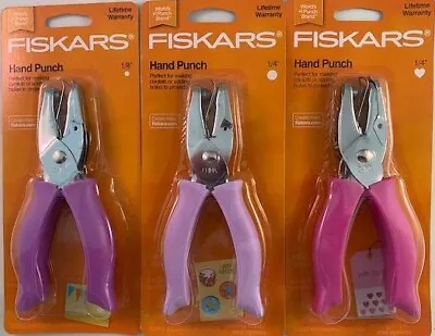 Fiskars 123720 3pc Hand Punch Set Heart And Circle's • $8