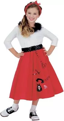 Jitterbug Girl Poodle Skirt 50's Sock Hop Fancy Dress Up Halloween Child Costume • $39.95