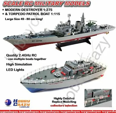 RC Warship Military Collecter Navy Replica Boat Radio Control Torpedo Boat Toy • $417