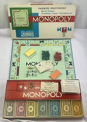 1961 Monopoly Game By Parker Brothers Complete Very Good Condition FREE SHIPPING • $34.99