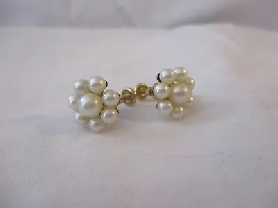 Vintage Van Dell 1/20 12K GF Pearl Flower Screw Back Earrings • $29.99