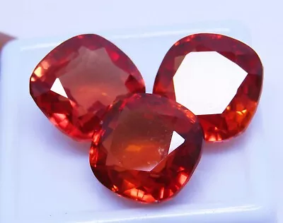 Mexican Fire Opal Natural 28.30 Ct Orange Cushion Loose Gemstone Pair • $56