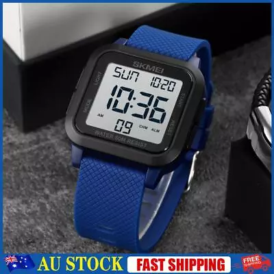 Men Digital Sports Watch Ultra-Thin Large Face 50M Waterproof Wrist Watches • $15.89