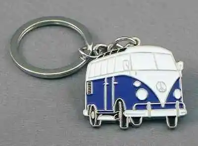 New VW Volkswagen Old Campervan Camping Van Metal Enamel Keyring Key Ring Chain • £2.99