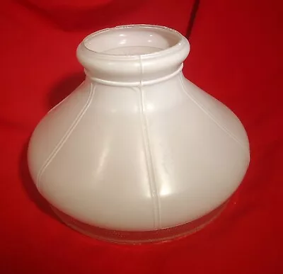 Antique Vintage White Glass To Clear Tulip Lamp Shade 10  Aladdin? • $35