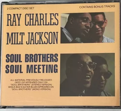 Ray Charles & Milt Jackson - Soul Brothers Soul Meeting 2CD - New Jewel Case • $20