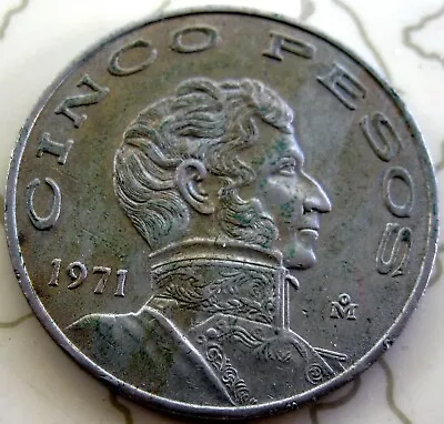 Coin Mexico 5pesos 1971 Au 151-27 • $2