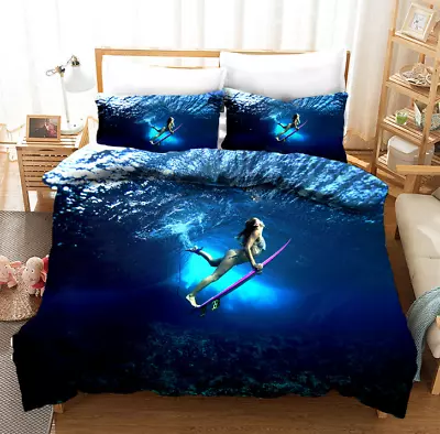 Queen/Full Bikini Diving Bedding Set Quilt Cover Double Doona Cover Pillowcase • $67