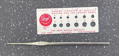 VTG Boye Needle Co Gauge Ruler 0-10.5 Plastic Knit PIN Crochet Hook USA #7 • $10