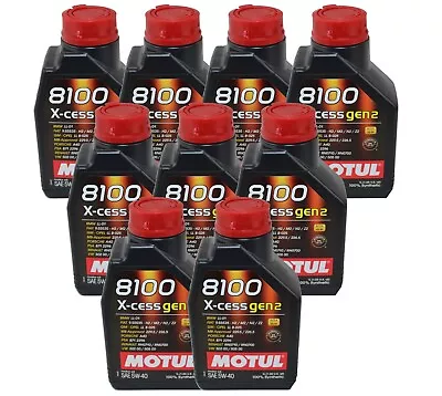 Motul 9 Liters 8100 X-cess Gen2 SAE 5W-40 100% Synthetic Engine Motor Oil 9 X 1L • $100.95