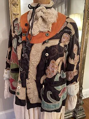 Magnolia Pearl RARE Cotton Silk Embroidered Parnassus Jacket With Appliqué • $545