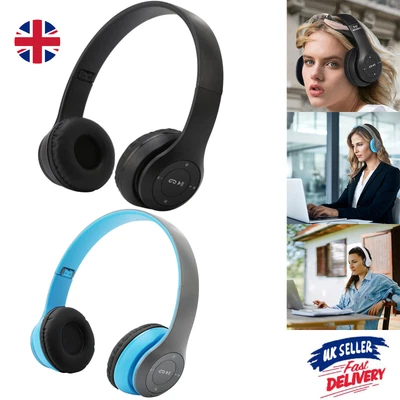 £3.99 • Buy Wireless Bluetooth Headphones With Noise Cancelling Over-Ear Earphones Folding