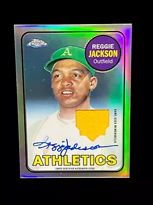 Reggie Jackson Oakland A's 2020 Topps Chrome Retro Rookie Jersey Relic Auto #/50 • $179.97