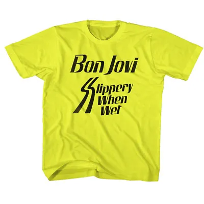£14.60 • Buy Bon Jovi Toddler T-Shirt Slippery When Wet Yellow Tee