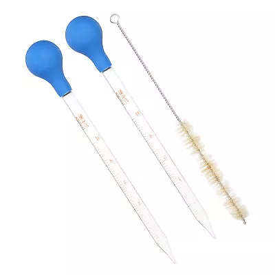 Graduated Pipettes 2 Pack 10ml Glass Pipette With Bulb Brush • $11.40