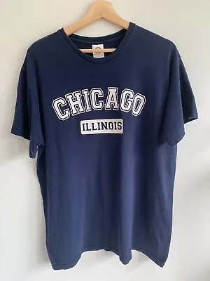 £6.50 • Buy Chicago Illinois Graphics T Shirt Large Blue Delta Pro Weight Pre Shrunk Cotton