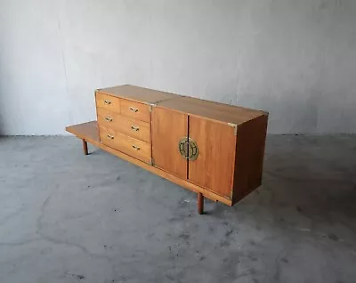 Mid Century Teak Bench With Cabinets - Johnson Furniture • $4500