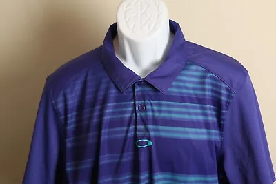 Oakley Golf Men's Purple And Green Detailed Short Sleeve Polo Shirt Large L • $18.99