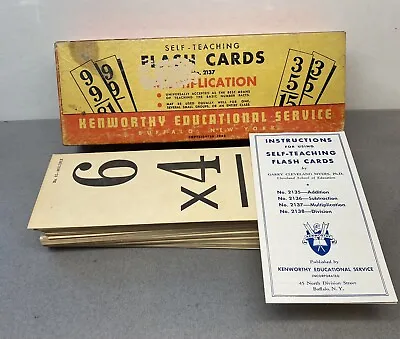 Vintage 1948 Kenworthy Educational Home School Multiplication Flash Cards Set • $9.75