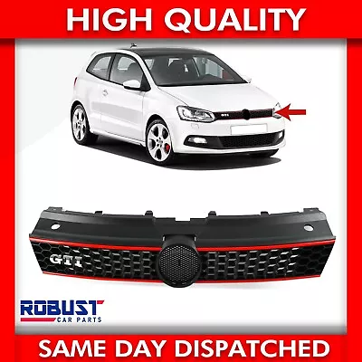 Front Centre Main Grille With Red Trim For Vw Polo Gti 6r0853651r (2009-2014) • $51.92