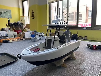 1:12 Classic 600mm 23.6  Fishing Boat With Outboard Engine RC Model Ship Kit • $650