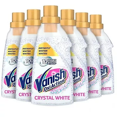 6 X Vanish Oxi Action Crystal White Gold Gel Fabric Whitener Stain Remover 750ml • £38.99