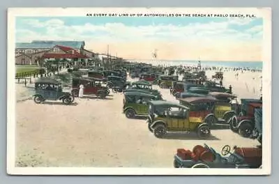  Automobile Line Up  PABLO BEACH Florida~Rare Antique Cars PC Artistic Series • $26.99