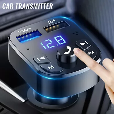 Bluetooth Wireless FM Transmitter Car MP3 Player Radio 2 USB Charger Adapter • £6.10