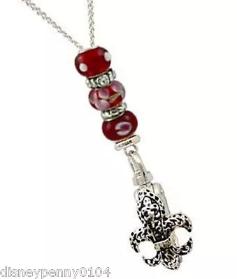 Antique Inspired Fleur De Lis Lanyard RED Murano Beads-Nurse RN Teacher- 31  L • $14