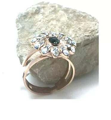 Mariana Ring Brilliant Floral Clear & Silver Night Swarovski Crystals Zulu Af... • $60