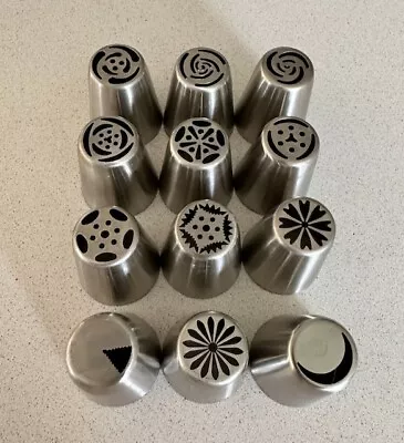 12 Piece Russian Piping Nozzle Set For Cake And Cupcake Decoration • £3