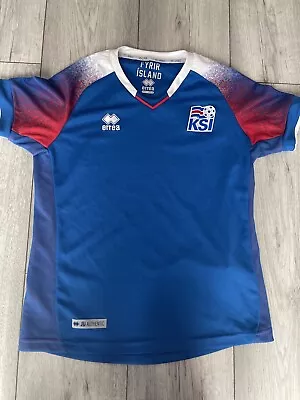 Iceland FC National Team 2018 Home Kit Child Kid Shirt Top 12-13 Years Errea • £14.99