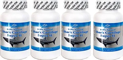 4x 100 % Natural Shark Cartilage 750mg 100x4=400caps • $43.89