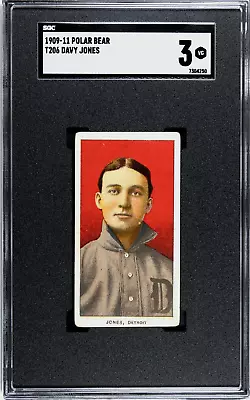 T206 Polar Bear: DAVY JONES Detroit Tigers  Clean & Centered ~ SGC 3 • $174.50