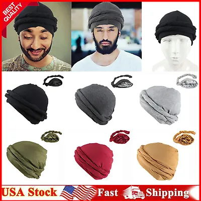 Durag Turban For Men Satin Wave Cap Unisex Elastic Unisex Elegant Wear 9 Color • $11.98