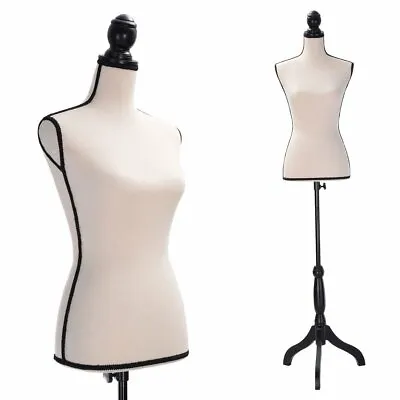 Female Model Dress Form Mannequin Torso Manikin W/Height Adjustable Tripod Stand • $48.99