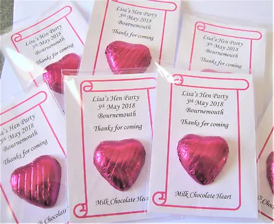 £0.99 • Buy Personalised Wedding Favour /Hen Party Favour  - Single Chocolate Heart