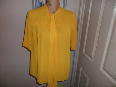 £2.99 • Buy Ladies Blouse Top Mustard Yellow Size 12 Ex Con
